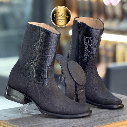 Botín Golden Cuello De Toro Negro