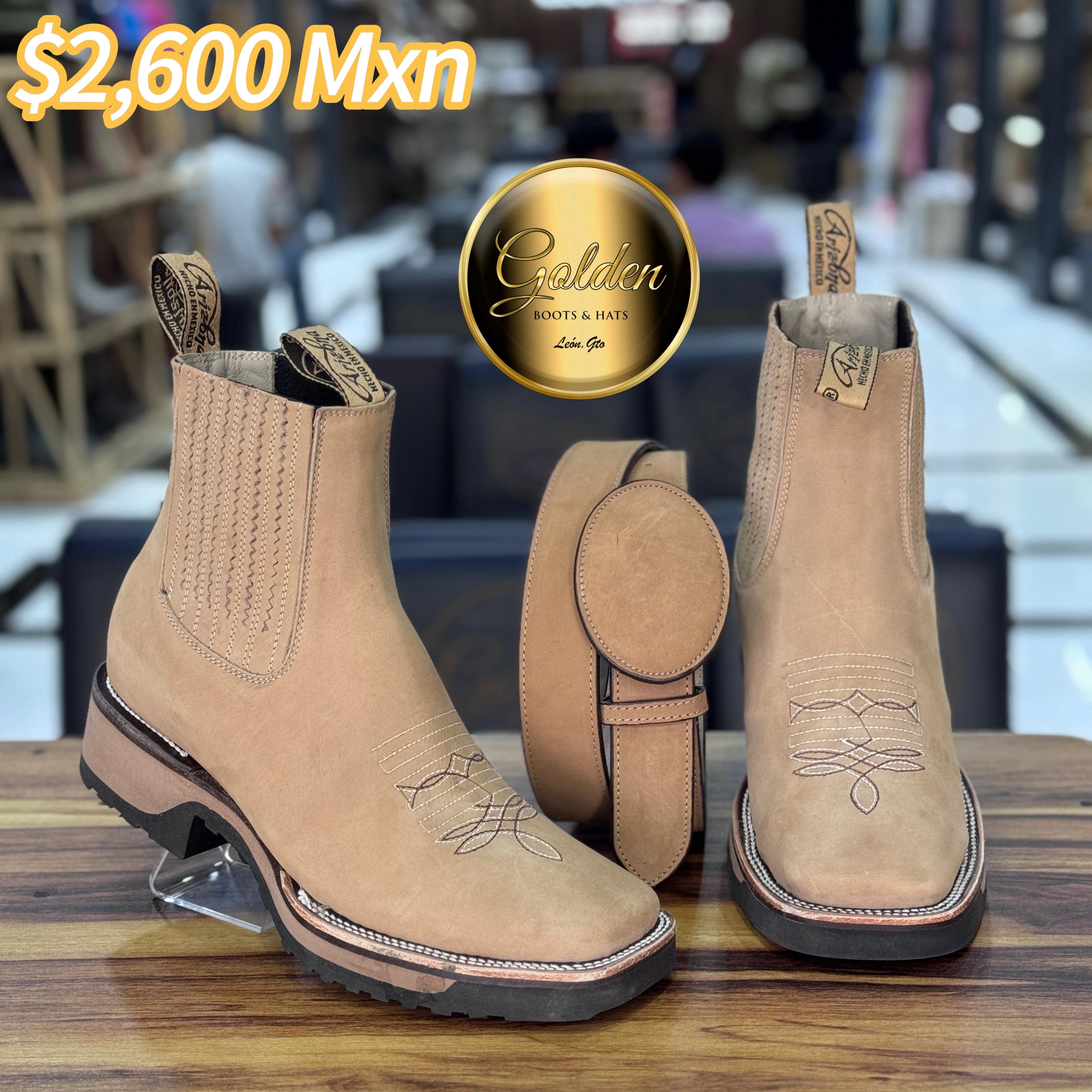 Botín Bulldog Golden Suela Doble Dencidad Arena Nobuk