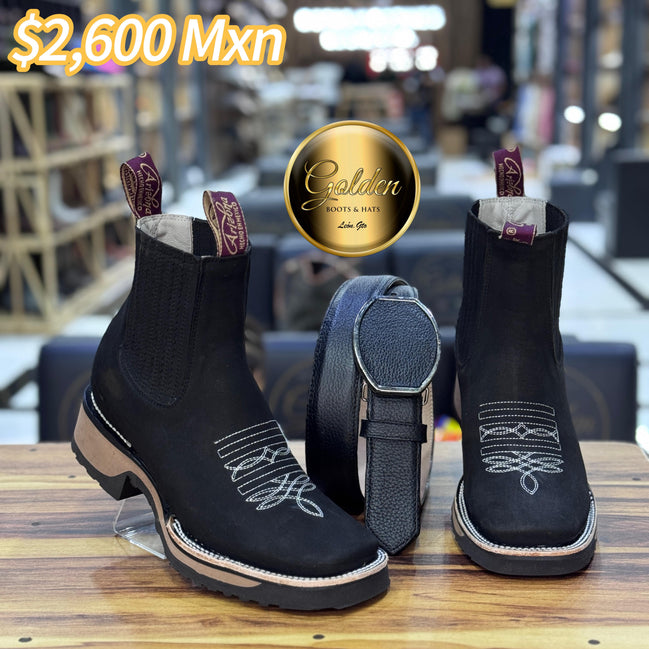Botín Golden Res Negro Doble Dencidad