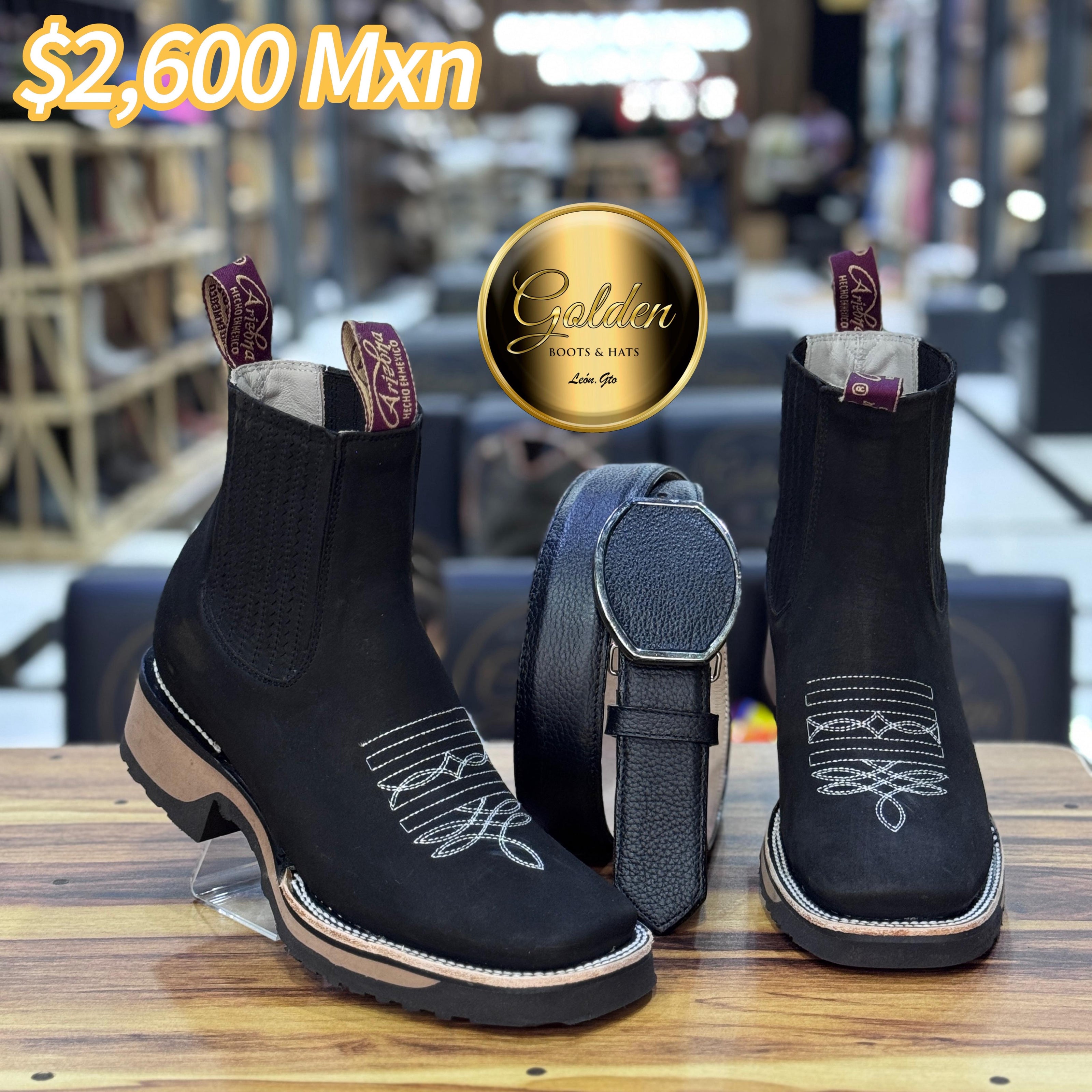 Botín Golden Res Negro Doble Dencidad