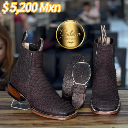 Botín Golden Piton Café Nobuk Bulldog