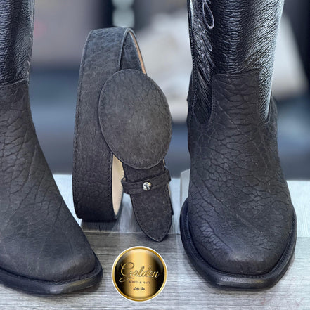 Botín Golden Cuello De Toro Negro