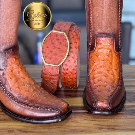 Botín Golden Valentin Aveztruz Coñac