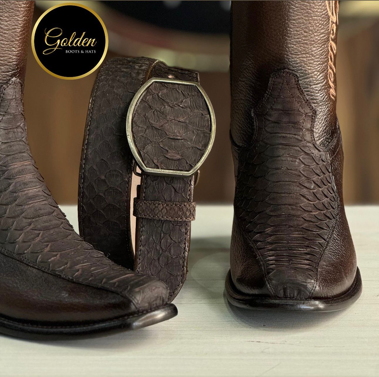 Botín Golden Orión Piton Nobuk Café