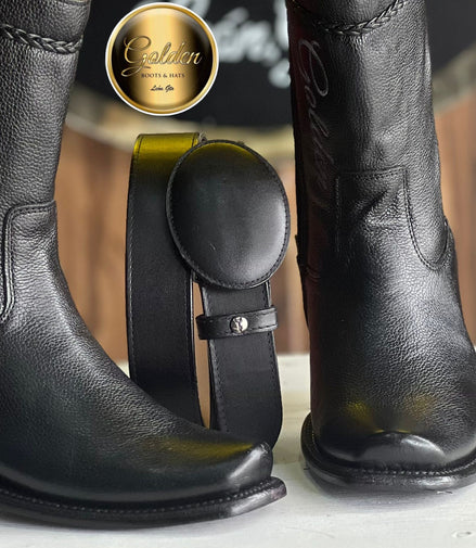 Botín Golden Venado Negro & Cinto
