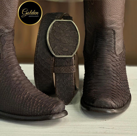 Botín Golden Piton Nobuk Café