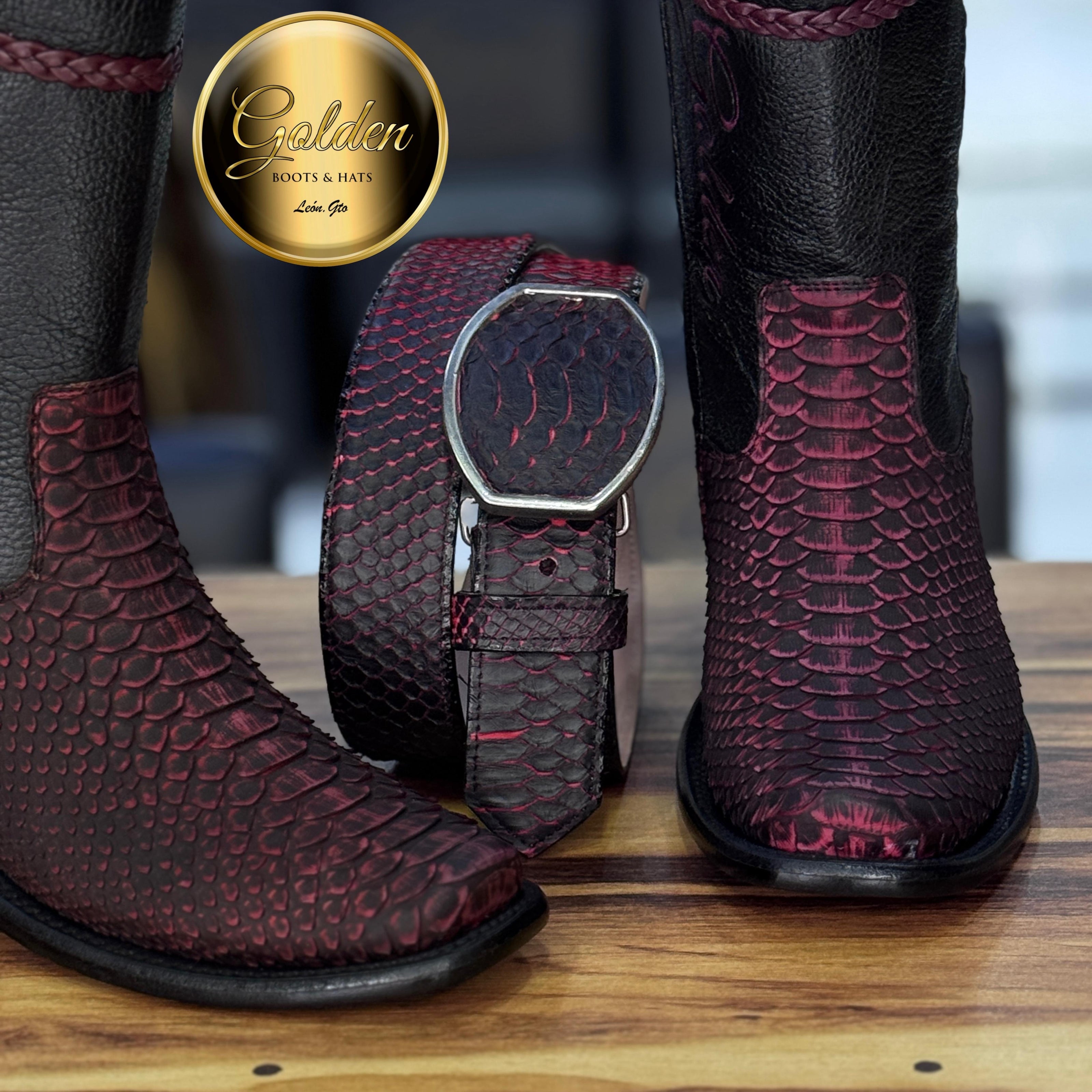 Botín Golden Piton Blacherry