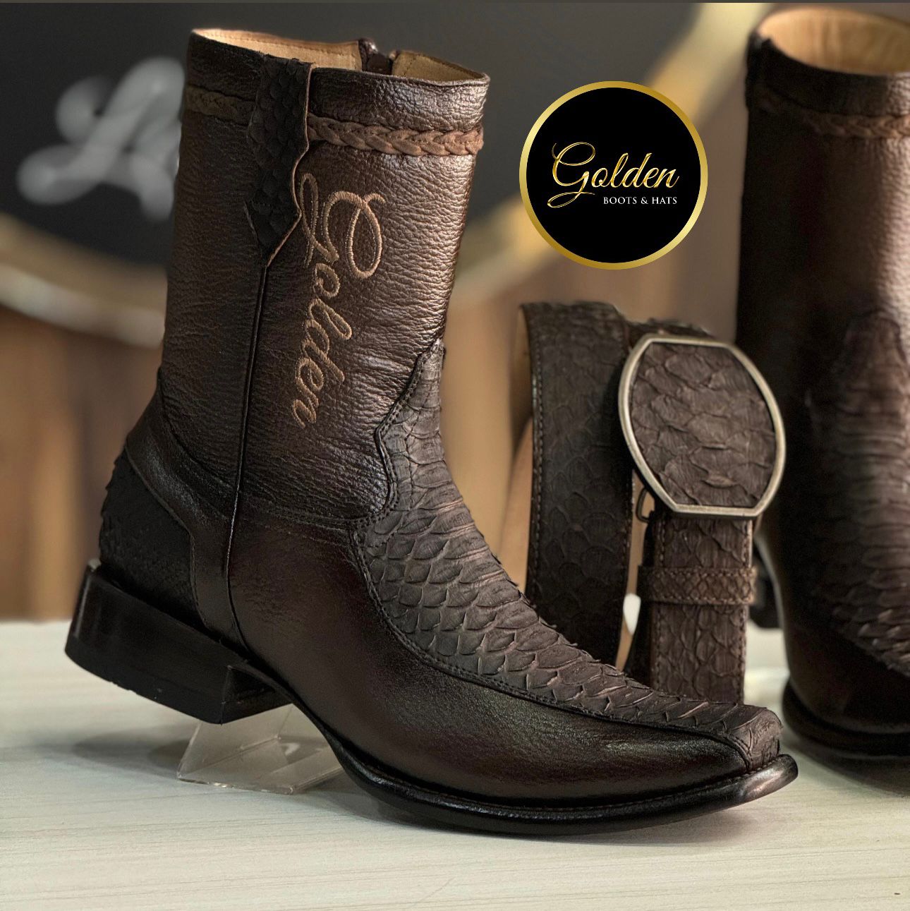 Botín Golden Orión Piton Nobuk Café