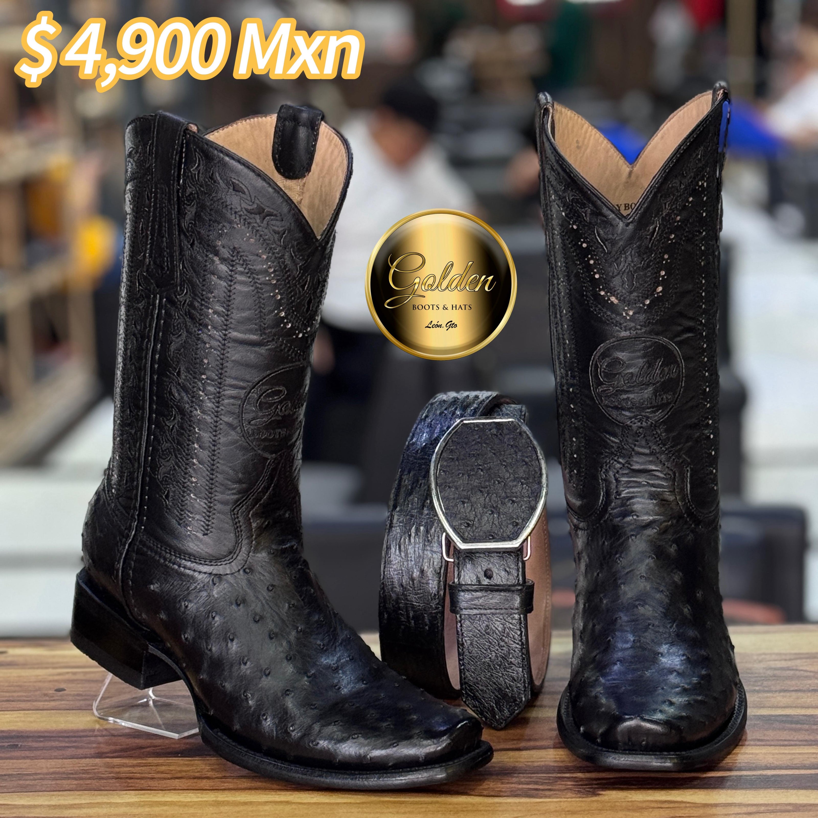 Bota Dubay Golden Aveztruz Negro