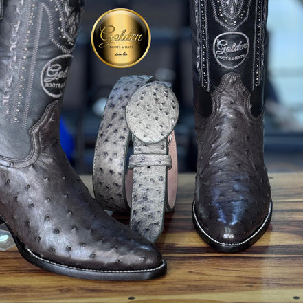 Oval Golden Aveztruz Gris