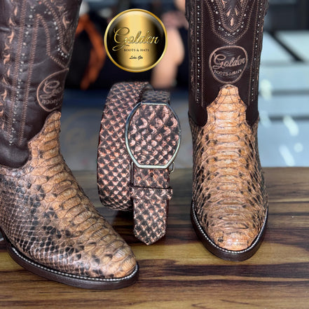 Bota Oval Golden Piton Taupe