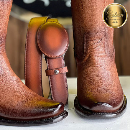 Botín Golden Venado Brandy & Cinto