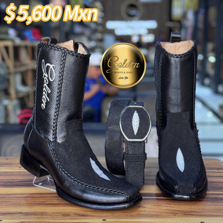 Botín Golden Valentin Mantarraya Negro