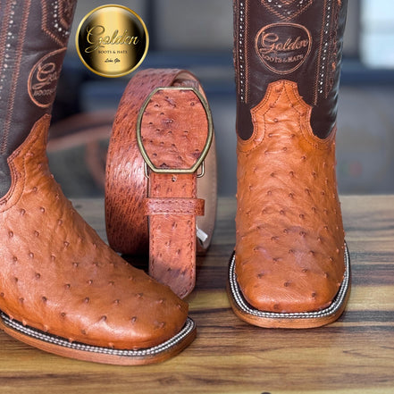 Bota Bulldog Golden Aveztruz Coñac