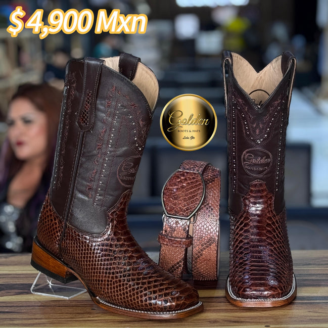 Bota Bulldog Golden Piton Café Brilloso