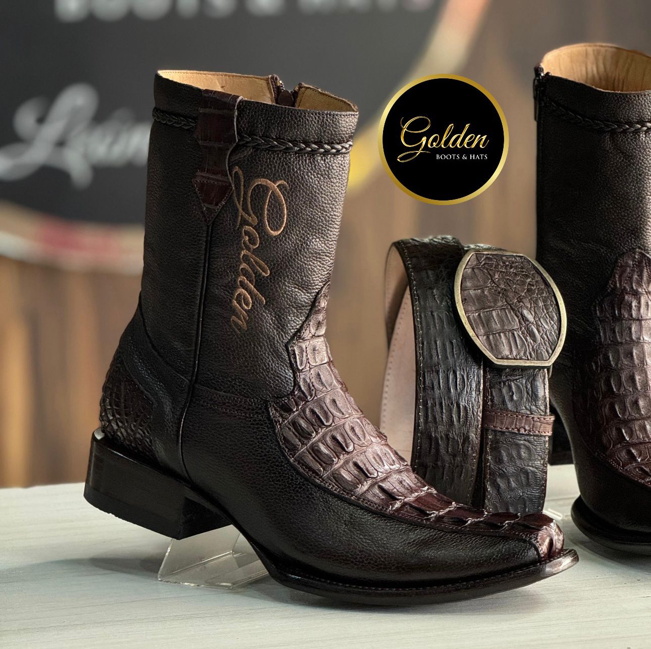 Botín Golden Orión Cocodrilo Cola