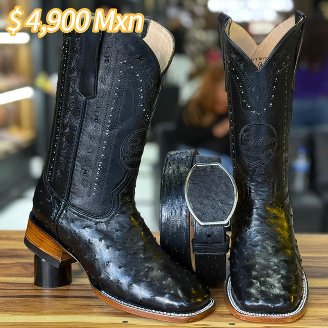 Bota Golden Bulldog Aveztruz Negro