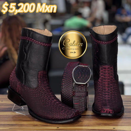 Botín Golden Piton Blacherry