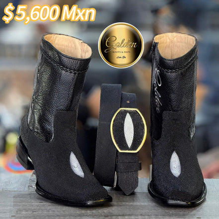 Botín Golden Mantarraya Macho Negro