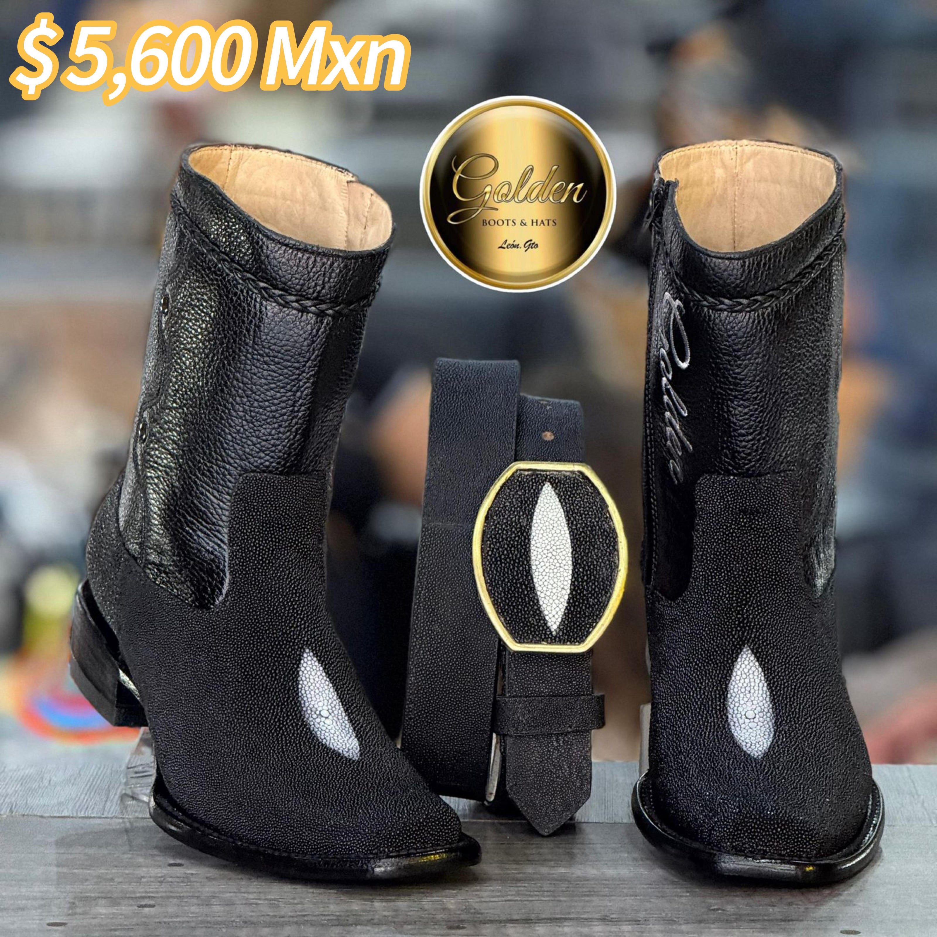 Botín Golden Mantarraya Macho Negro