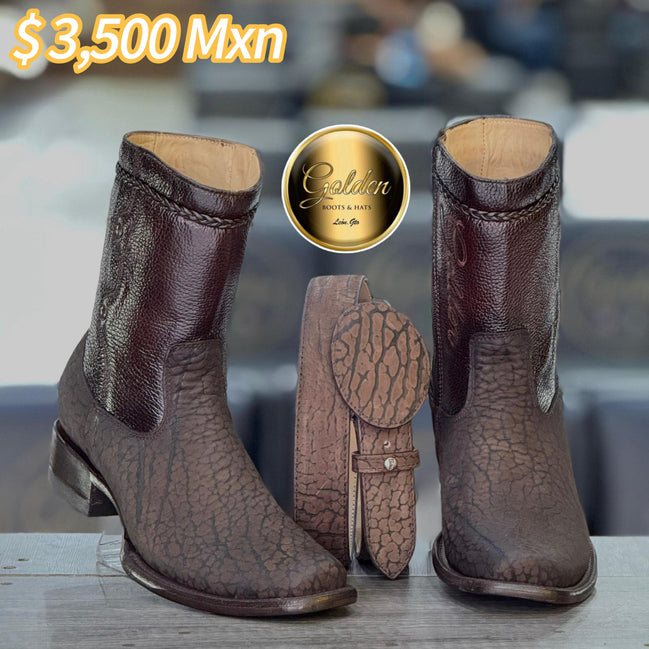 Botín Golden Cuello De Toro Café