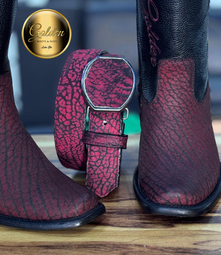 Botín Golden Cuello De Toro Vino Con Cierre