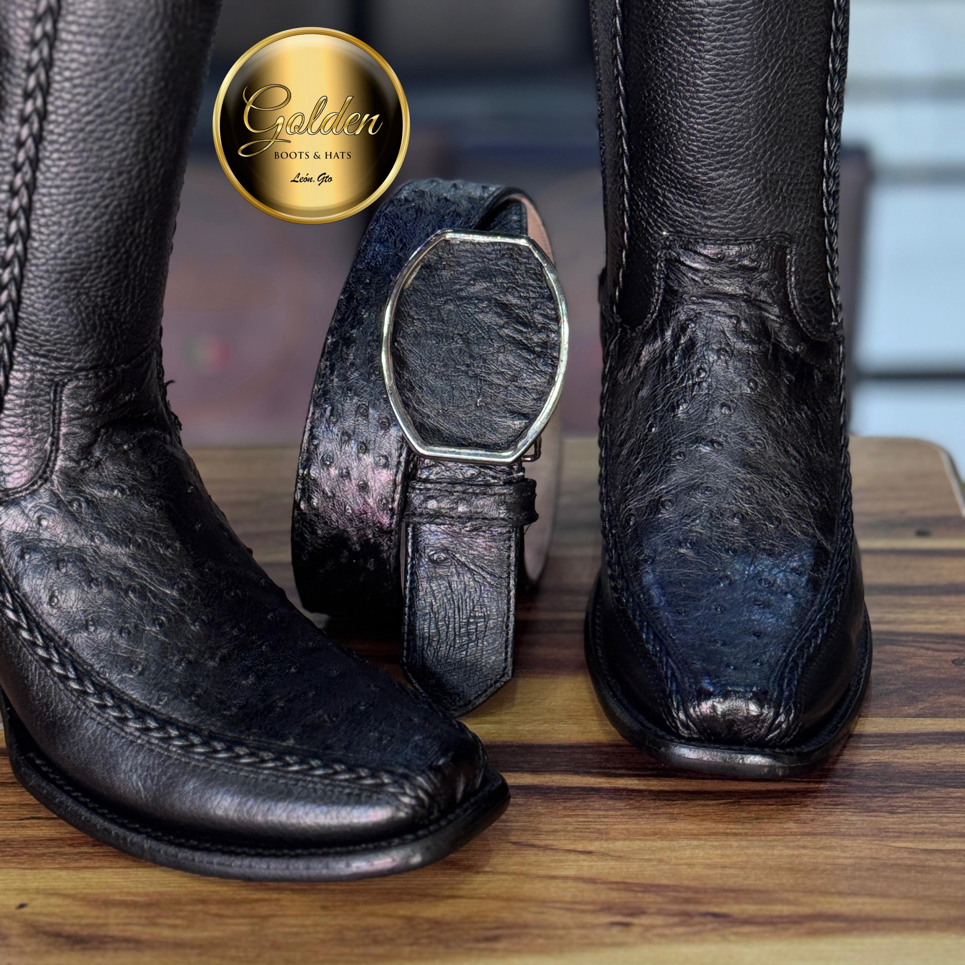 Botín Golden Valentin Aveztruz Negro