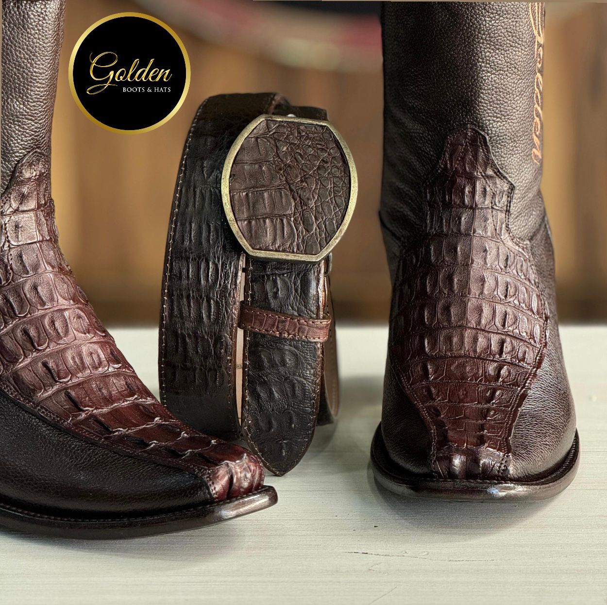 Botín Golden Orión Cocodrilo Cola