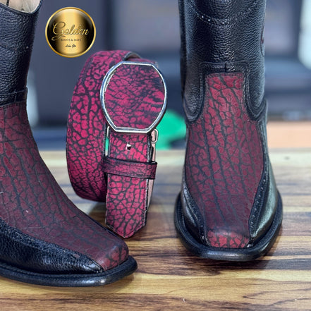 Botín Golden Orión Cuello De Toro Vino