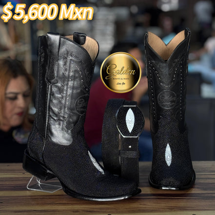 Bota Dubay Golden Mantarraya Macho Negro