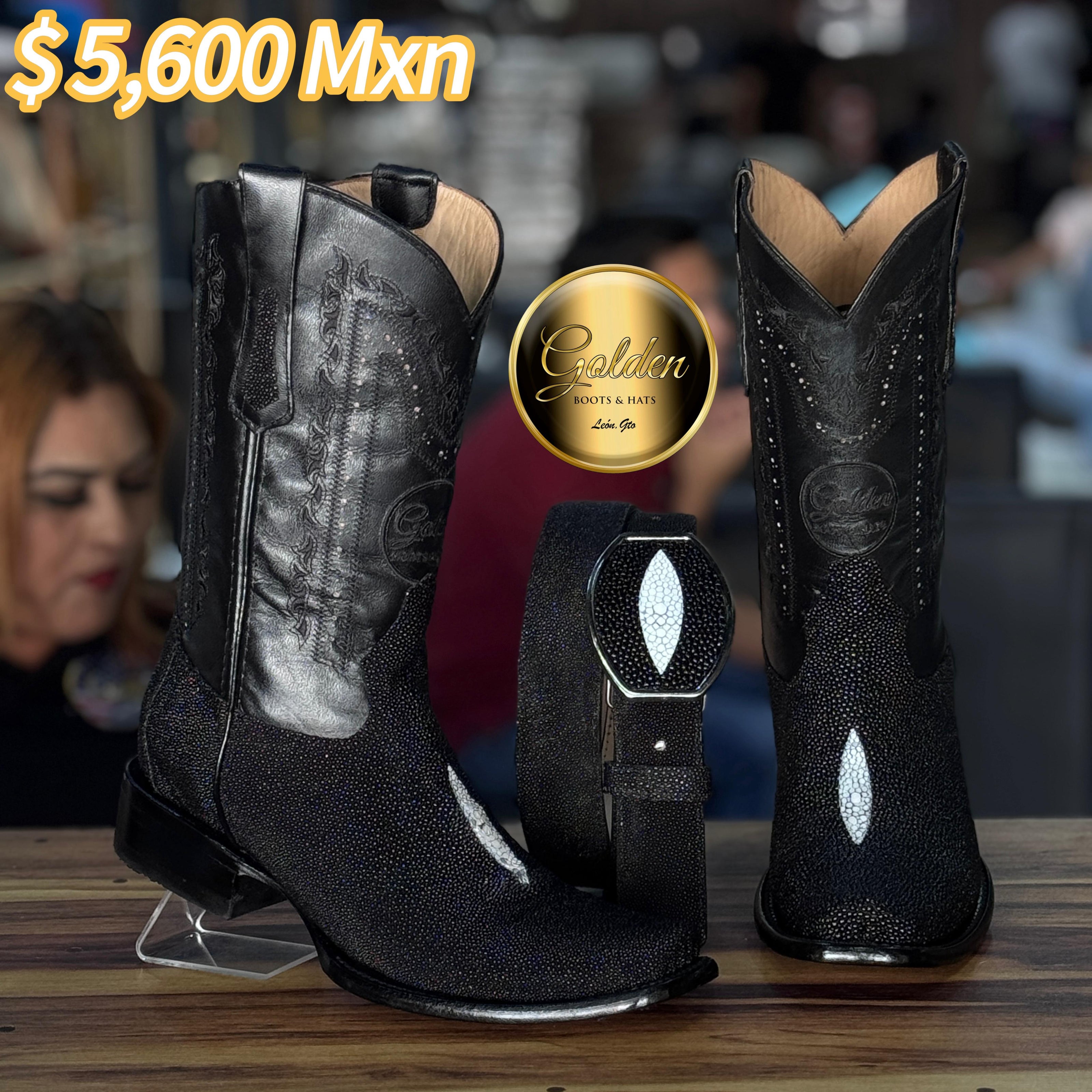 Bota Dubay Golden Mantarraya Macho Negro