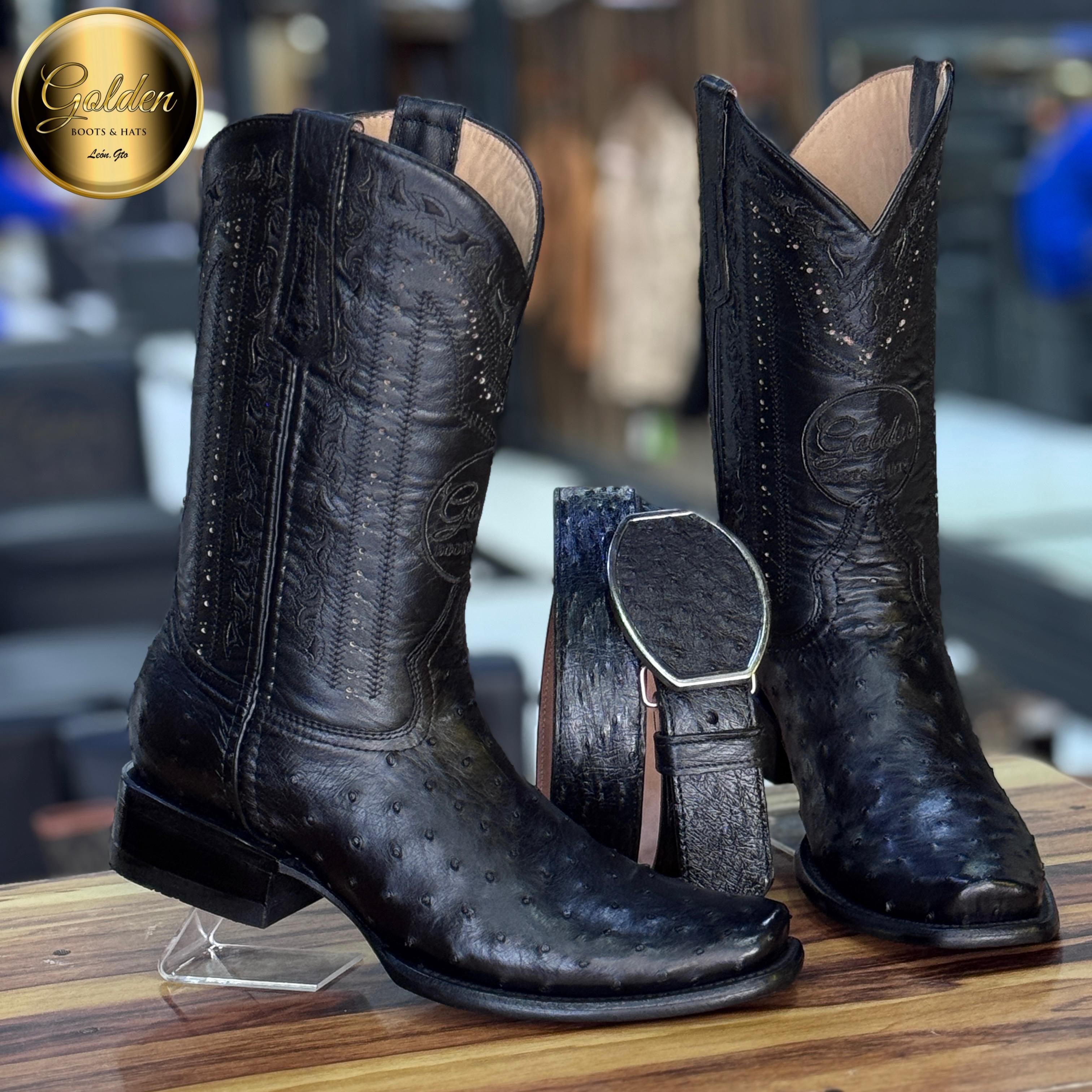 Bota Dubay Golden Aveztruz Negro