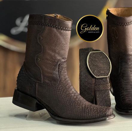 Botín Golden Piton Nobuk Café