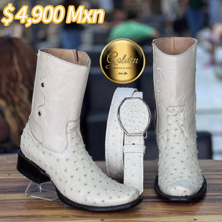 Botín Golden Aveztruz Hueso