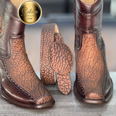 Botín Golden Orion Cuello De Toro Miel