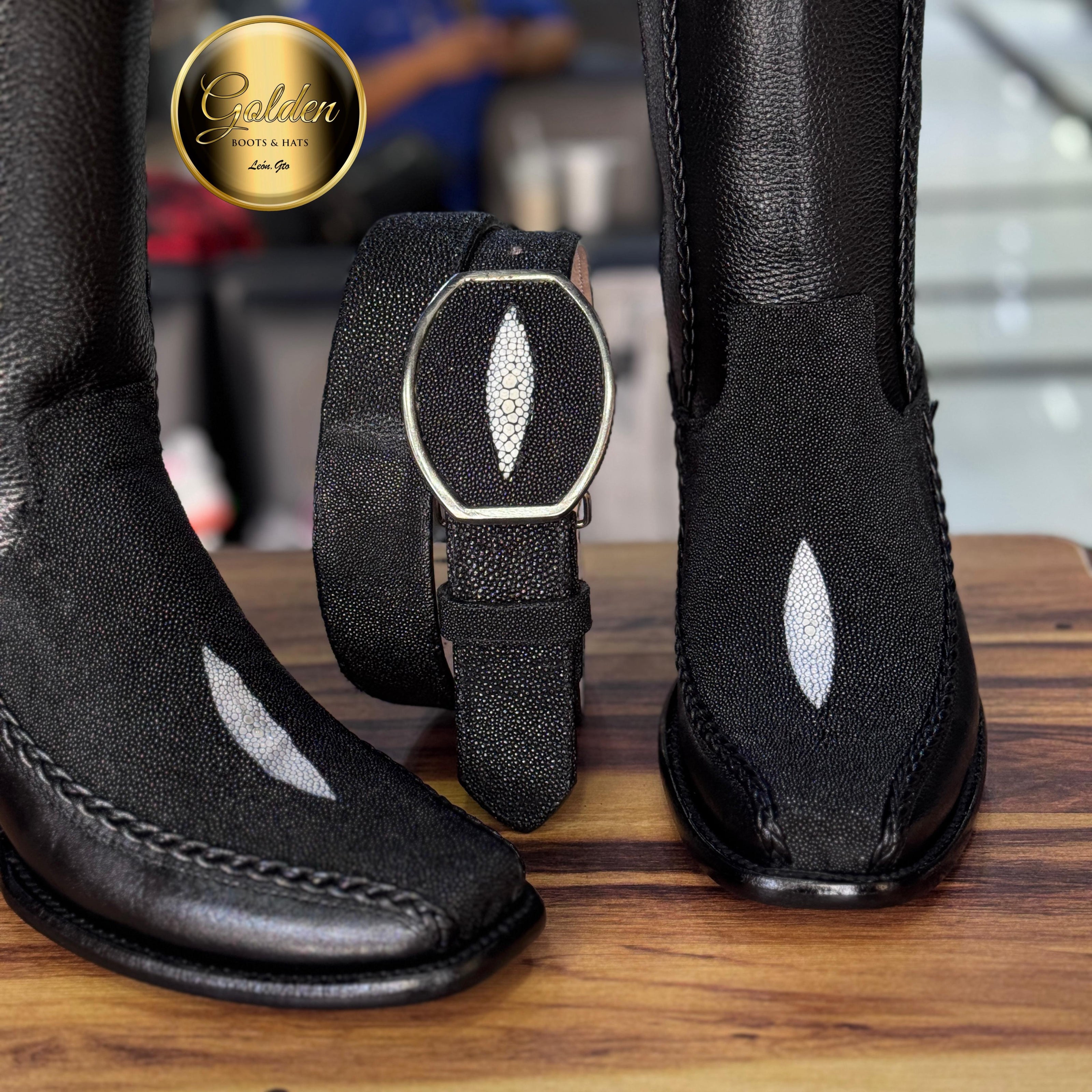 Botín Golden Valentin Mantarraya Negro