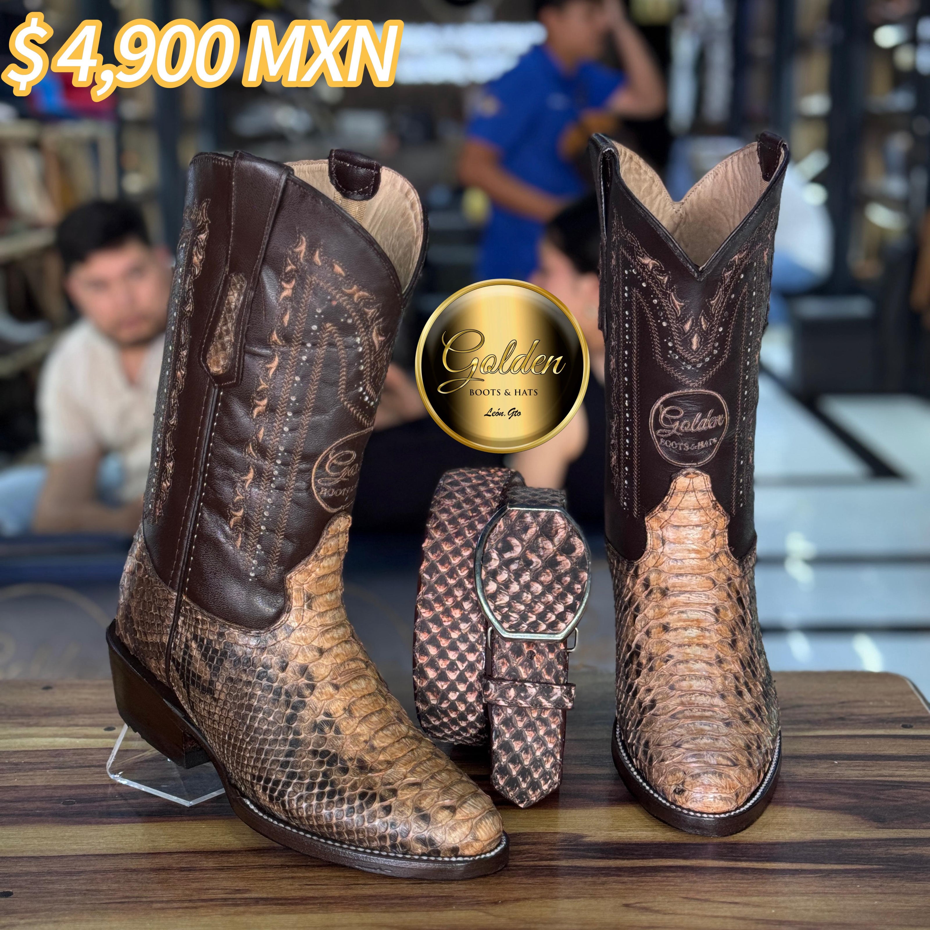 Bota Oval Golden Piton Taupe