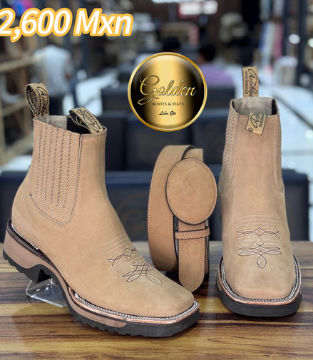 Botín Bulldog Golden Suela Doble Dencidad Arena Nobuk