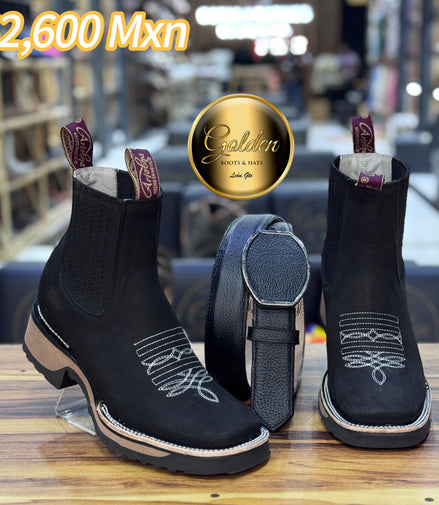 Botín Golden Res Negro Doble Dencidad