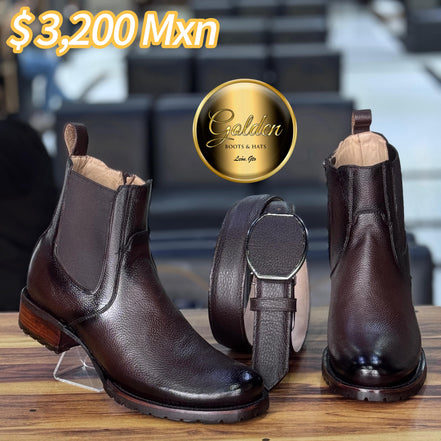 Botín Milán Venado Café Suela Truck (Golden)