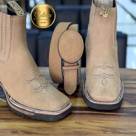 Botín Bulldog Golden Suela Doble Dencidad Arena Nobuk