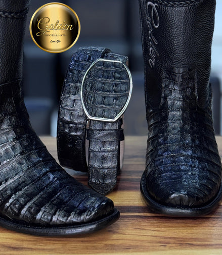 Botín Golden Cocodrilo Panza Negro