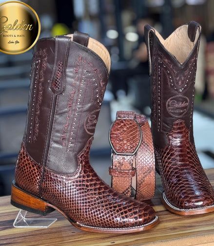 Bota Bulldog Golden Piton Café Brilloso