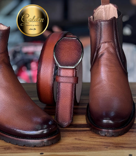 Botín Oval Golden Venado Brandy Suela Truck ( Golden )