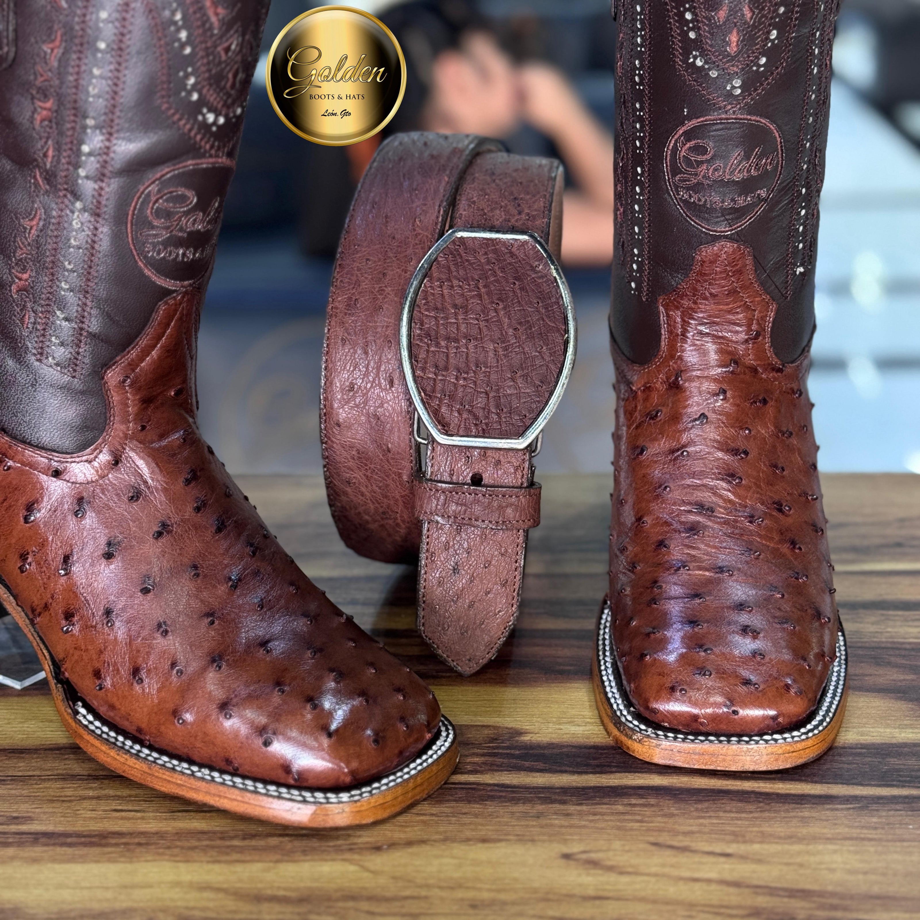 Bota Bulldog Golden Aveztruz Café