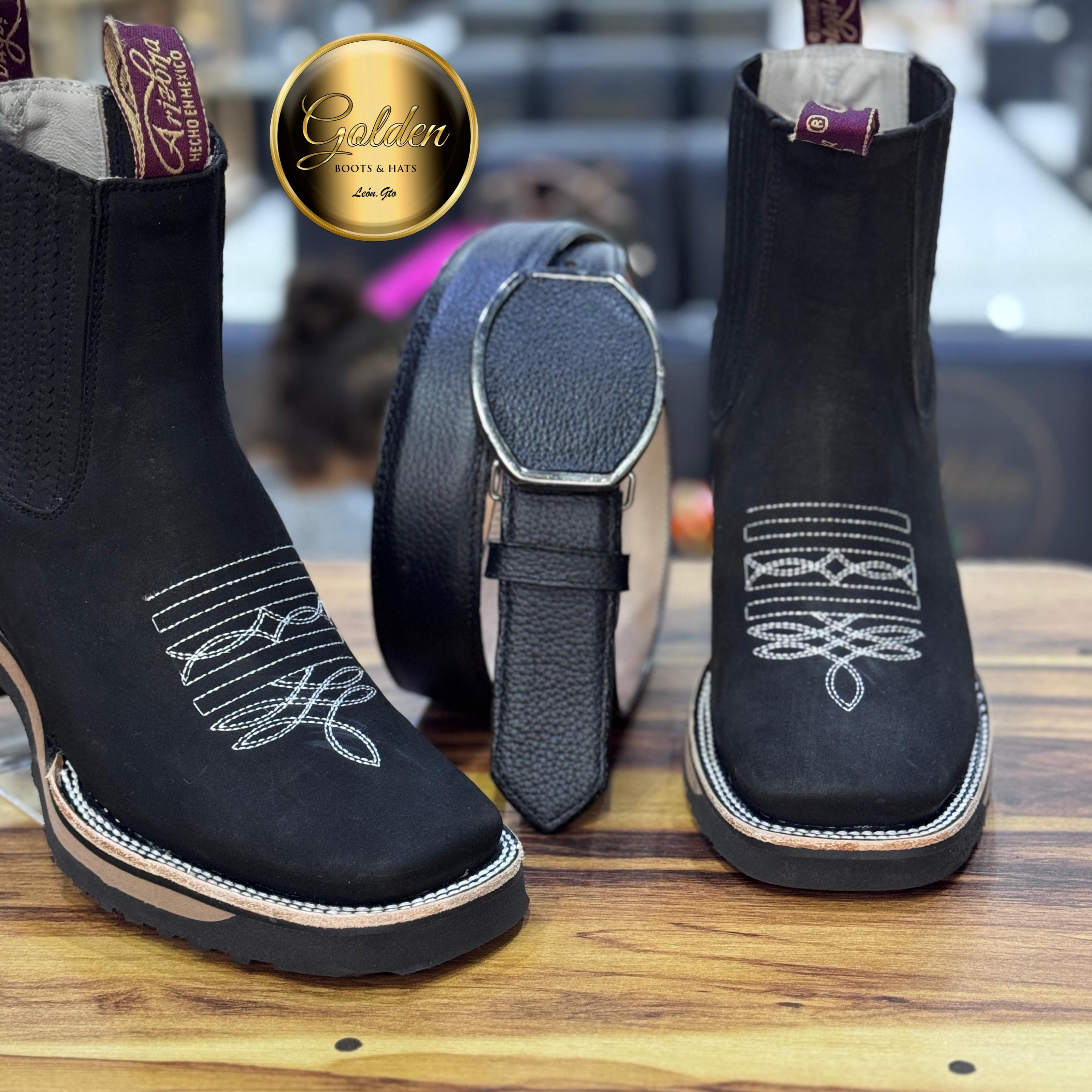 Botín Golden Res Negro Doble Dencidad