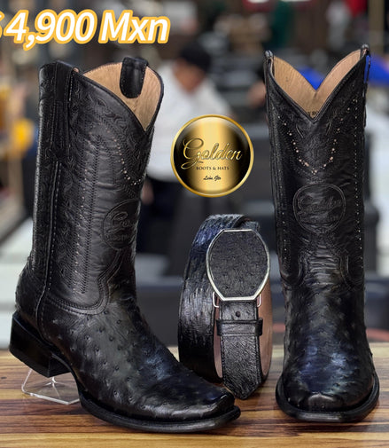 Bota Dubay Golden Aveztruz Negro