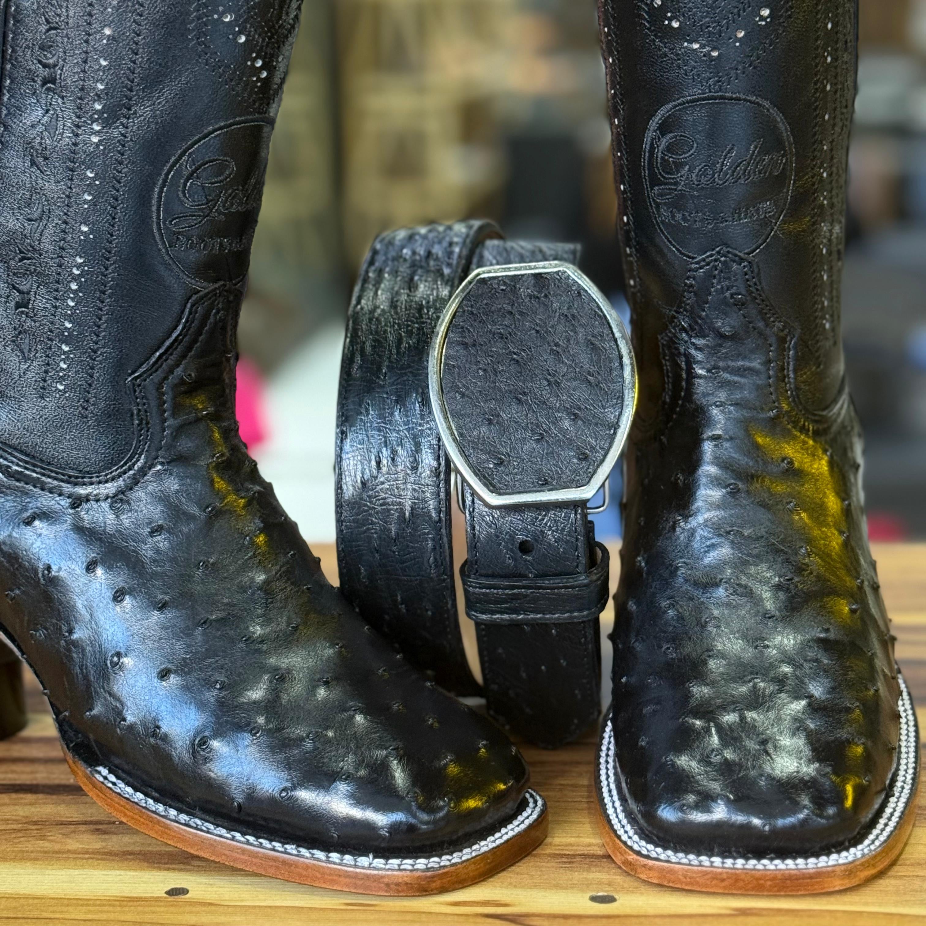 Bota Golden Bulldog Aveztruz Negro