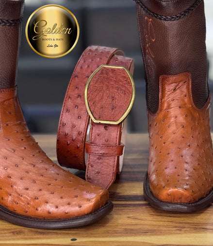 Botín Golden Aveztruz Coñac