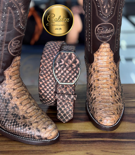 Bota Oval Golden Piton Taupe